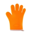 Thick orange silicone oven mitt with anti-slip texture for heat resistant kitchen use - 105g Version / Orange