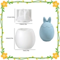 Easter bunny egg storage box silicone mold with two-piece white translucent resin DIY tools - Rabbit Ears Eggshell Storage Box