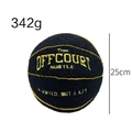 Cojín de baloncesto de felpa negra con bordado amarillo, tamaño 25cm y peso 342g - Negro