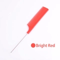 Pettine a coda rosso professionale con denti fitti e manico in acciaio inox per parrucchieri - Rosso
