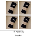 Pack of 4 black ribbed knit socks with sweet ruffled edges and woven logo label - Combination Set / Black