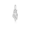 S925 sterling silver owl pendant necklace featuring an intricate owl on a branch - White Gold-Owl