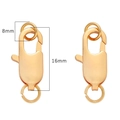 16mm Goldener Karabinerverschluss aus Kupfer für DIY-Schmuckherstellung und Armbänder - 18K Vergoldet 8×16mm