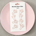 8pcs rose gold cactus shaped novelty paper clips on white card in pink dish - Cactus / Set of 8
