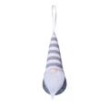 Christmas gnome plush ornament with grey and white striped hat and long white beard - Gray White Striped Hat