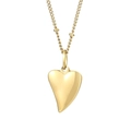 Elegant gold heart pendant necklace with polished finish and beaded chain detail - Mirror Polished Heart Style (KN235283-Z)