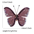 Eleganter violetter Schmetterling-Brosche mit Strasssteinen und Größenangaben - Lila