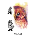 Waterproof tattoo sticker TH-148 featuring colorful owl and eagle forest silhouette - Th-148 / 210*148mm