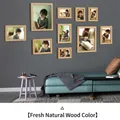 Set di 10 cornici per foto in legno naturale stile nordico per pareti moderne - Color Legno Naturale Fresco / Set di 10 Cornici