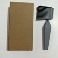 Grey dual-tooth barber fade comb for men with brown retail packaging box - Model A Grey 1Pc Kraft Box