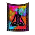 Arazzo bohémien con sette chakra per meditazione e sfondo con nebulosa colorata - 73*95CM / Modello d'Arte Chakra