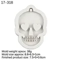 Skull with heart eyes silicone mold for DIY resin keychains and scented plaster crafts - Style 3 Skull with Heart Eyes / Gray