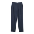 Pantaloni da completo a vita alta blu navy da donna con eleganti dettagli a pieghe - XS / Pantaloni e gonne / Blu navy