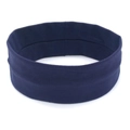 Close-up of seamless dark blue knitted yoga headband with elastic fabric texture - Navy Blue