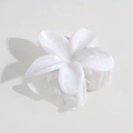 Elegant white gradient pearl finish flower hair claw clip for women's updos - Beige Marble Lily