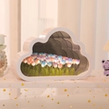 DIY Cloud Mirror Night Light featuring pink blue and purple tulip flower field design - Complete DIY Material Kit / 10 Multicolor Flowers
