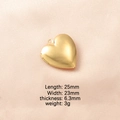 Médaillon cœur doré poli en acier inoxydable 316L avec les dimensions affichées - Style Coeur Poli Or (12#)