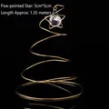 Golden spiral metal garland with 5cm star and crystal for Christmas tree decor - Spiral Wishing Tower Ornament Gold