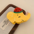 Pince à cheveux éléphant jaune mignonne avec motif pastèque et fini poli brillant - 1# Éléphant / 8.5cm / Jaune