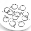 Silver leverback earring hooks made of stainless steel for DIY jewelry making - Single price [approx. 0.41g] / Steel