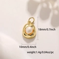 Gold plated pendant with inlaid pearl, measuring 18mm by 10mm, weighing 1.4g per piece - Pearl Pendant