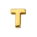 8mm polished gold-tone metal letter T slider charm for DIY jewelry and keychains - Letter-T / 8mm (Inner Diameter)