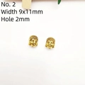 Detail von 9x11mm vergoldeten Buddha-Kopf Perlen mit 2mm Loch für DIY-Schmuckzubehör - 2# Gold Buddha Kopf (9x11mm)