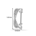 Silver stainless steel U-shaped cartilage stud with cross cubic zirconia design - Cross Twist Style (2615-6#) / Silver