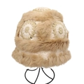 Mignon bob épais au crochet avec bordure en peluche et motifs floraux pour l'hiver - Taille unique / Style de couture Kaki et Beige (1)