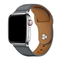 Dual-color leather magnetic strap for Apple Watch in grey and brown with fine stitching - 22mm / Gray