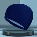 Navy blue fabric swimming cap with elastic dome design for comfortable athletic use - Navy Blue