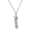 Polished silver-tone embrace necklace featuring two lovers hugging on a fine link chain - Medium 3.5cm / Silver (Medium)