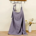 Breathable double-layer cotton muslin nursing cover in lavender with adjustable ring - Eggplant Purple
