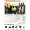 Black metal pegboard organizer set with shelves and hooks for kitchen storage - Square Board Set 3 / Black