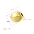 Polished gold bean-shaped bead charm for DIY jewelry with 4.0mm hole and 14mm size - VZ451 Gold