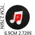 Size measurement of music note embroidered patch with dimensions 7cm in height - No. 5 (Musical Note Circle)