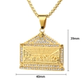 Colgante de La Última Cena en oro con circonitas blancas, medida 39 mm por 40 mm - Solo Colgante (Sin Cadena) / Dorado