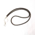 Cordón de pedrería negra brillante con anillo de metal plateado y cierre de mosquetón - 80cm Gris Mineral (Negro Metalizado) / Gris Mineral