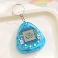Blue transparent virtual pet keychain with pixel screen and four white buttons - Triangle/Transparent Blue
