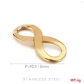 Colgante dorado símbolo infinito de acero inoxidable, accesorio joyería 40x16mm - 40*16mm / Dorado