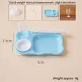 Miniature dollhouse kitchen set with light blue tray and white plastic tableware - Blue Bear Tray 4-piece Set