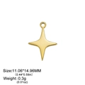 Colgante de estrella de cuatro puntas en acero dorado con info de peso y medida - Dorado
