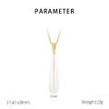 Dettaglio del pendente a goccia in conchiglia bianca 41x9mm su collana oro - Stile Dorato (KP119854-Z) [Solo Ciondolo]