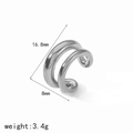 Cuadro de tallas detallado para el pendiente de cartílago doble en acero titanio plata - Ear cuff plateado (TE6952-S)