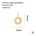 Pendentif soleil doré serti de zircons et finition en cuivre plaqué or - P03177-G Pendentif Soleil Étoile Doré