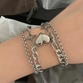 Set di bracciali multistrato in argento con ciondoli a stella e a cuore - 5620001