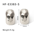 Orecchini d'argento geometrici irregolari con sfaccettature lucide, misura 25 mm - Argento (HF-E3383-S)