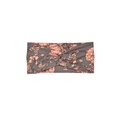 Dark grey bohemian twist headband with pink floral line patterns on soft fabric - Style 38 Navy Bird Print