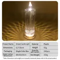 Striking striped LED electronic candle lamp projecting radial light patterns for decor - 6.3*18cm Diamond Cut Large with Base