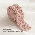 Cinta de fieltro de lana rosa 2m x 5cm para lazos de Navidad y decoración floral - Vellón Teddy Rosa 2 Metros